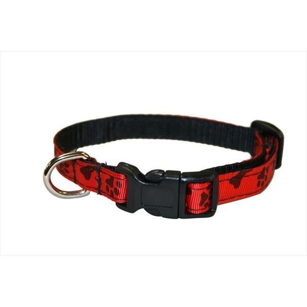 Fly Free Zone,Inc. PAWS-BONES-POPPY1-C Paws & Bones-Poppy Dog Collar; Red - Extra Small FL516004